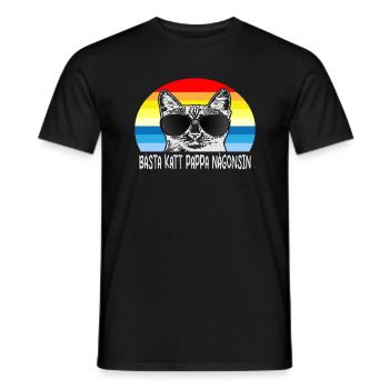 Best cat dad ever best cat dad kitten - Men's T-Shirt - black - Front - AI Model Male 178 light (178cm)