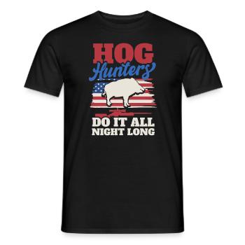 Jagd US Flagge Wildschwein Jäger - Männer T-Shirt - Schwarz - Vorne - AI Model Male 178 light (178cm)