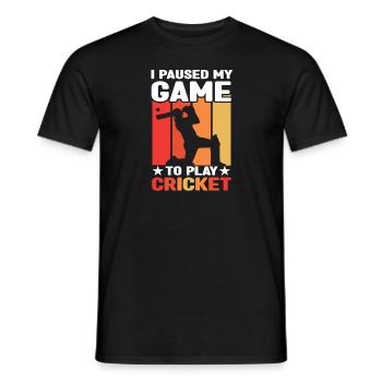 Lanceur de cricket - T-shirt homme - noir - Devant - AI Model Male 178 light (178cm)