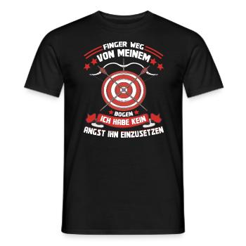 Bogenschießen Bogenschütze Finger weg vom Bogen - Männer T-Shirt - Schwarz - Vorne - AI Model Male 178 light (178cm)