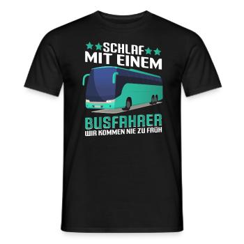 Bus Schlaf mit einem Busfahrer - Männer T-Shirt - Schwarz - Vorne - AI Model Male 178 light (178cm)