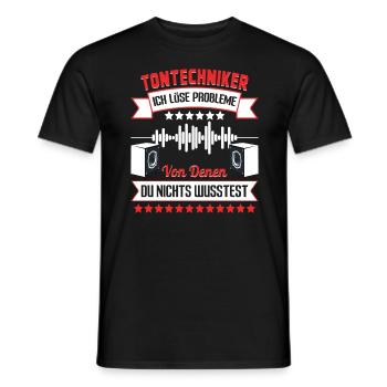 Tontechniker löse Problem - Männer T-Shirt - Schwarz - Vorne - AI Model Male 178 light (178cm)