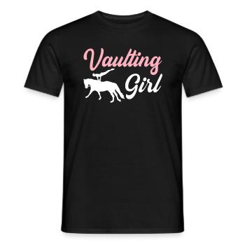 Saut de cheval Fille Amoureux des chevaux Voltige - T-shirt homme - noir - Devant - AI Model Male 178 light (178cm)