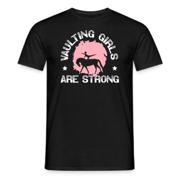 Les filles de saut sont fortes en voltige équestre - T-shirt homme - noir - Devant - AI Model Male 178 light (178cm)