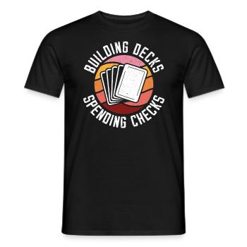 Erstellen von Decks Ausgaben Schecks Kartensammler - Männer T-Shirt - Schwarz - Vorne - AI Model Male 178 light (178cm)