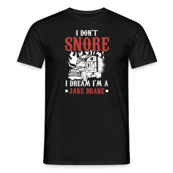 Ich schnarche nicht, ich träume ich bin ein See Br - Männer T-Shirt - Schwarz - Vorne - AI Model Male 178 light (178cm)