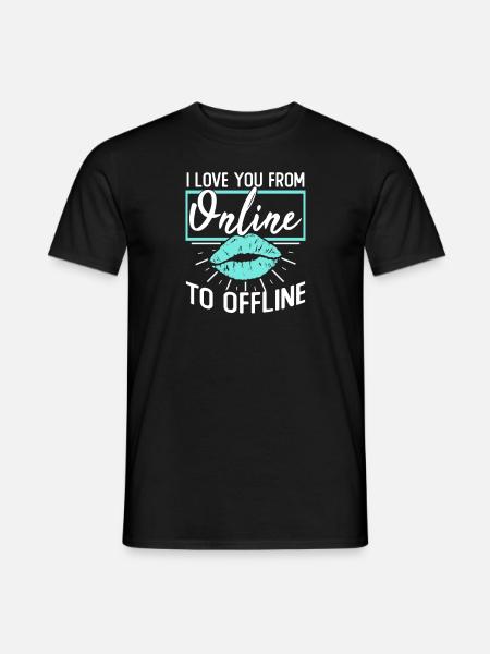 Langdistance par forlovelse - Mænd T-shirt - sort