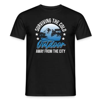 Survival Camping Bushcraft - Männer T-Shirt - Schwarz - Vorne - AI Model Male 178 light (178cm)