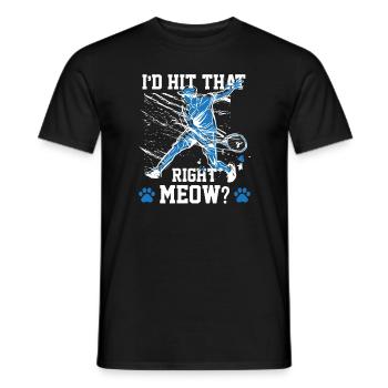 Tennis Court Kitten Pet Cat - Men's T-Shirt - black - Front - AI Model Male 178 light (178cm)