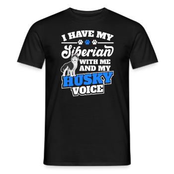 Husky Sibe Proud Husky Mother Dog lover - Men's T-Shirt - black - Front - AI Model Male 178 light (178cm)
