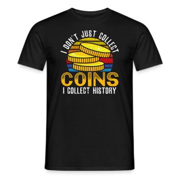 Non colleziono solo monete, colleziono storia - T-shirt uomo - nero - Fronte - AI Model Male 178 light (178cm)