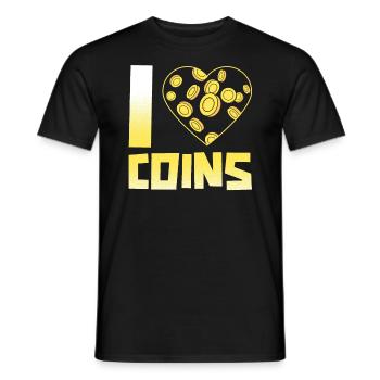 Ich liebe Münzsammler Numismatiker Münzsammler - Männer T-Shirt - Schwarz - Vorne - AI Model Male 178 light (178cm)