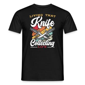 Living That Knife Collecting Life Knife Collector - Männer T-Shirt - Schwarz - Vorne - AI Model Male 178 light (178cm)