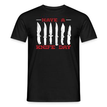 Haben Sie einen Messertag Messermacher Messer sammeln - Männer T-Shirt - Schwarz - Vorne - AI Model Male 178 light (178cm)