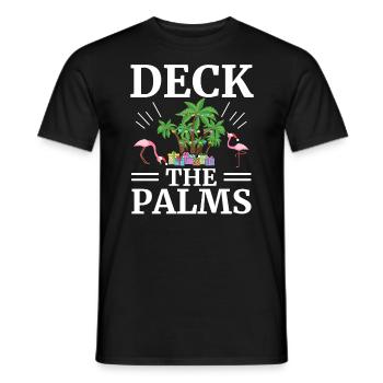 Deck The Palms Flamingo Lover Joyeux Noël - T-shirt homme - noir - Devant - AI Model Male 178 light (178cm)