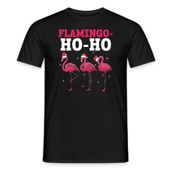 Pink Flamingo Lover Bird Merry Xmas Christmas Day - Men's T-Shirt - black - Front - AI Model Male 178 light (178cm)