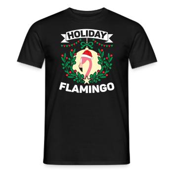 Vacances Flamingo Lover Joyeux Noël Jour de Noël - T-shirt homme - noir - Devant - AI Model Male 178 light (178cm)