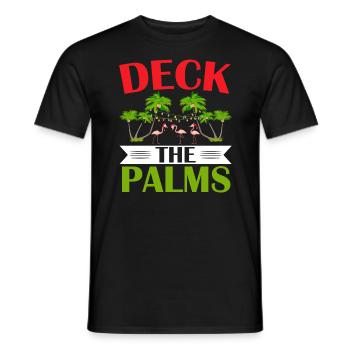 Deck The Palms Flamingo Lover Joyeux Noël - T-shirt homme - noir - Devant - AI Model Male 178 light (178cm)