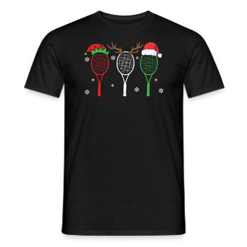Tennisspieler Sportliebhaber Frohe Weihnachten - Männer T-Shirt - Schwarz - Vorne - AI Model Male 178 light (178cm)