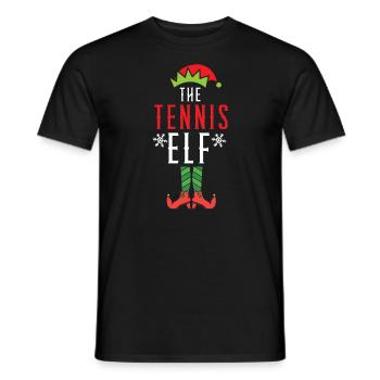 Le joueur de tennis elfe de tennis Le jour de Noël - T-shirt homme - noir - Devant - AI Model Male 178 light (178cm)