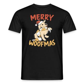 Merry Woofmas Christmas Day Dog Lover Puppy Owner - T-shirt homme - noir - Devant - AI Model Male 178 light (178cm)