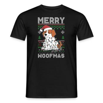 Merry Woofmas Christmas Day Dog Lover Puppy Owner - T-shirt homme - noir - Devant - AI Model Male 178 light (178cm)