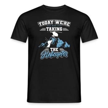 Heliskiing Skiing Heli Ski - Men's T-Shirt - black - Front - AI Model Male 178 light (178cm)