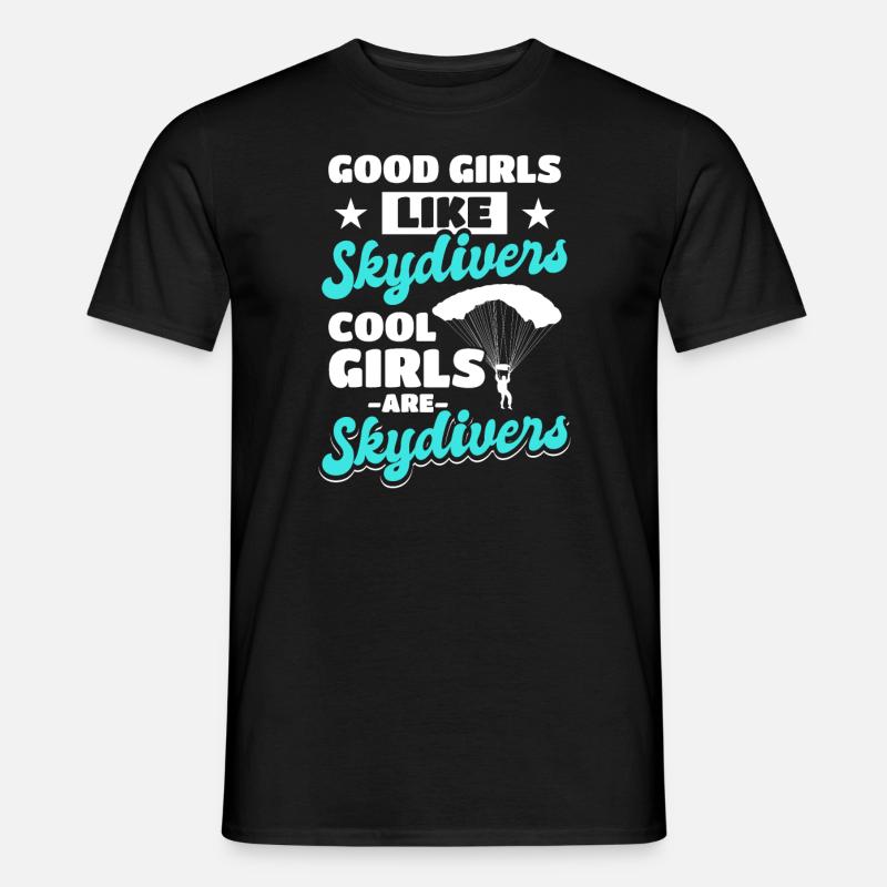 Coole Mädchen sind Fallschirmspringer - Männer T-Shirt - Schwarz