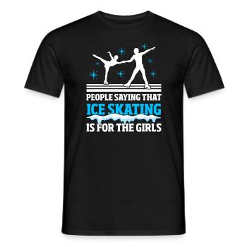 Speed skating - Men's T-Shirt - black - Front - AI Model Male 178 light (178cm)
