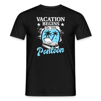 Barge Boating Pontoon Jetty Summer Holiday - Men's T-Shirt - black - Front - AI Model Male 178 light (178cm)