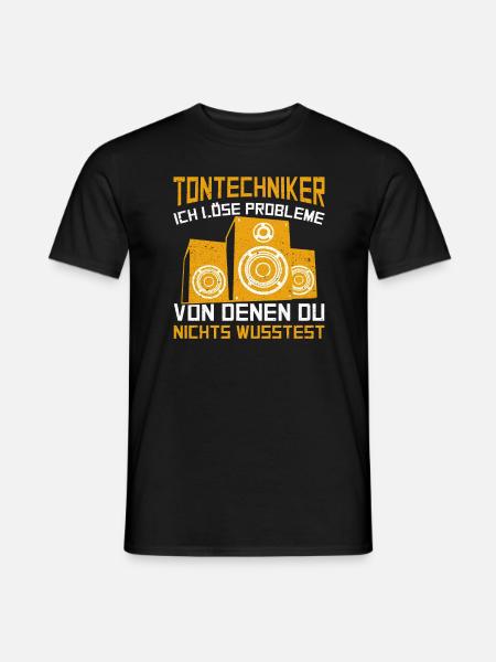Tontechniker löse Problem - Männer T-Shirt - Schwarz