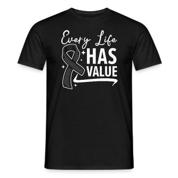 Every Life Has Value Skin Cancer Awareness - Men's T-Shirt - black - Front - AI Model Male 178 light (178cm)