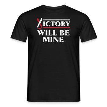 Victory Will Be Mine Throat Cancer Awareness - Men's T-Shirt - black - Front - AI Model Male 178 light (178cm)