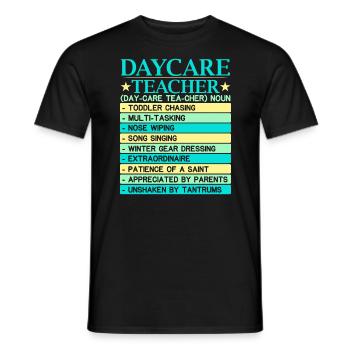 Enseignante en garderie Directrice de l’éducatrice en garderie - T-shirt homme - noir - Devant - AI Model Male 178 light (178cm)