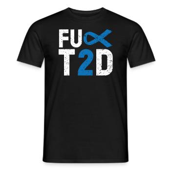 Type 2 Diabetes T2D Warrior Diabetes Awareness - Men's T-Shirt - black - Front - AI Model Male 178 light (178cm)