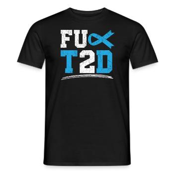 Type 2 Diabetes T2D Warrior Diabetes Awareness - Men's T-Shirt - black - Front - AI Model Male 178 light (178cm)