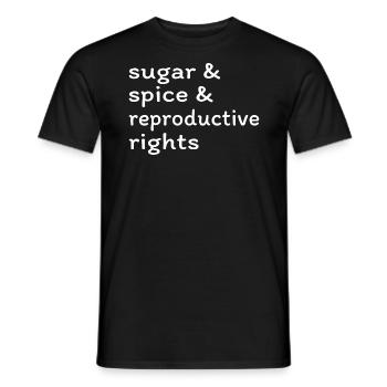 Sucre, épices et droits reproductifs II - T-shirt homme - noir - Devant - AI Model Male 178 light (178cm)