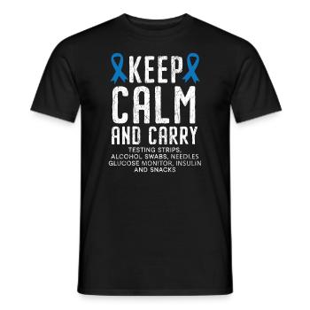 Type 2 Diabetes T2D Warrior Diabetes Awareness - Men's T-Shirt - black - Front - AI Model Male 178 light (178cm)