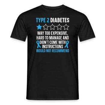 Type 2 Diabetes T2D Warrior Diabetes Awareness - Men's T-Shirt - black - Front - AI Model Male 178 light (178cm)
