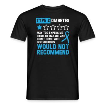 Type 2 Diabetes T2D Warrior Diabetes Awareness - Men's T-Shirt - black - Front - AI Model Male 178 light (178cm)