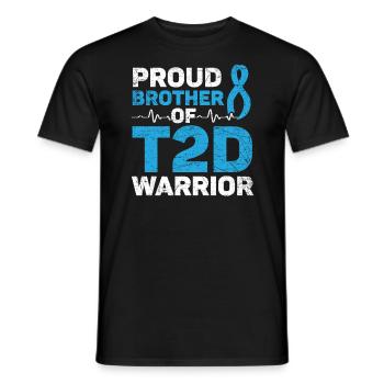 Fier frère d’un guerrier du DT2 Sensibilisation au diabète - T-shirt homme - noir - Devant - AI Model Male 178 light (178cm)
