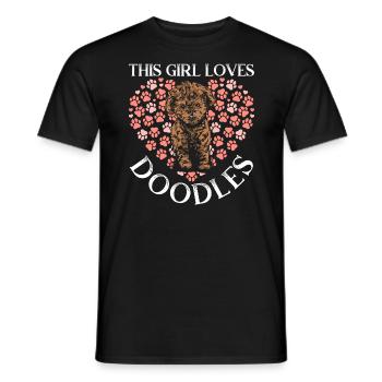 This Girl Loves Doodles Goldendoodle Dog Owner - Men's T-Shirt - black - Front - AI Model Male 178 light (178cm)