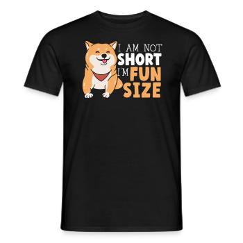Ich bin nicht klein Ich bin lustig Größe Shiba Inu Japanischer Hund - Männer T-Shirt - Schwarz - Vorne - AI Model Male 178 light (178cm)