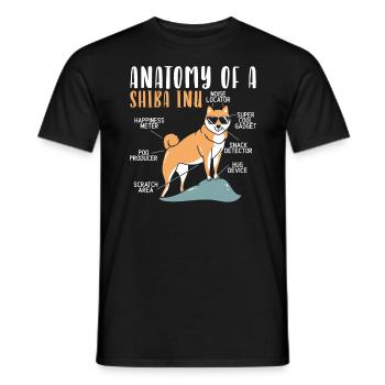 Shiba Inu Japonais Chien Amoureux Puppy Paw Love - T-shirt homme - noir - Devant - AI Model Male 178 light (178cm)