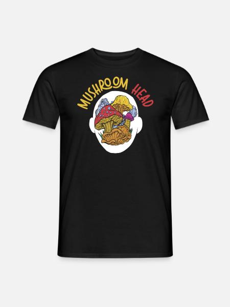 Pilzkopf-Mykologie auf Morcheljagd - Männer T-Shirt - Schwarz