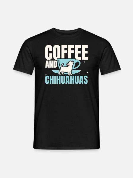 Kaffee und Chihuahuas Koffein Liebhaber Hundebesitzer - Männer T-Shirt - Schwarz