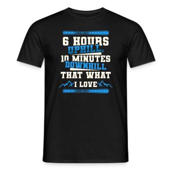 Skitourengehen Skifahren im Hinterland - Männer T-Shirt - Schwarz - Vorne - AI Model Male 178 light (178cm)