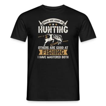 and hunting bow hunting fishing antlers - Men's T-Shirt - black - Front - AI Model Male 178 light (178cm)
