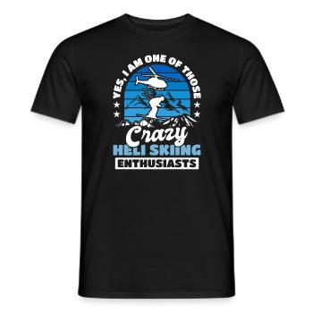 Heliskiing Heli Ski Skiers - Men's T-Shirt - black - Front - AI Model Male 178 light (178cm)