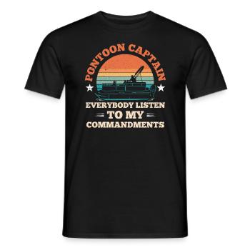 Dock boat motor boating captain - Men's T-Shirt - black - Front - AI Model Male 178 light (178cm)